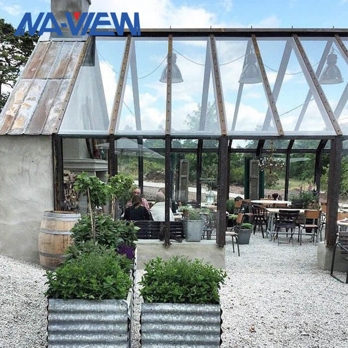 Προκατασκευασμένη μεγάλη κήπων καμμμένη θερμοκήπιο στέγη κλίσεων Gazebo ενιαία προμηθευτής