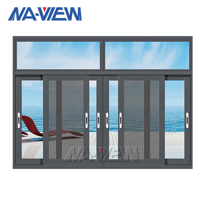 Guangdong NAVIEW ενιαίο σαφές μετριασμένο γυαλιού αργιλίου γλιστρώντας παράθυρο αργιλίου χρώματος πλαισίων μαύρο προμηθευτής