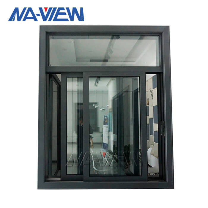 Guangdong NAVIEW το κατοικημένο διπλάσιο αργιλίου βερνίκωσε τα μαύρα πλαίσια αλουμινίου που γλιστρούν το παράθυρο προμηθευτής